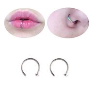 Set x 2 Piercings argollas 8mm plateadas para nariz o labio nostril septum labret