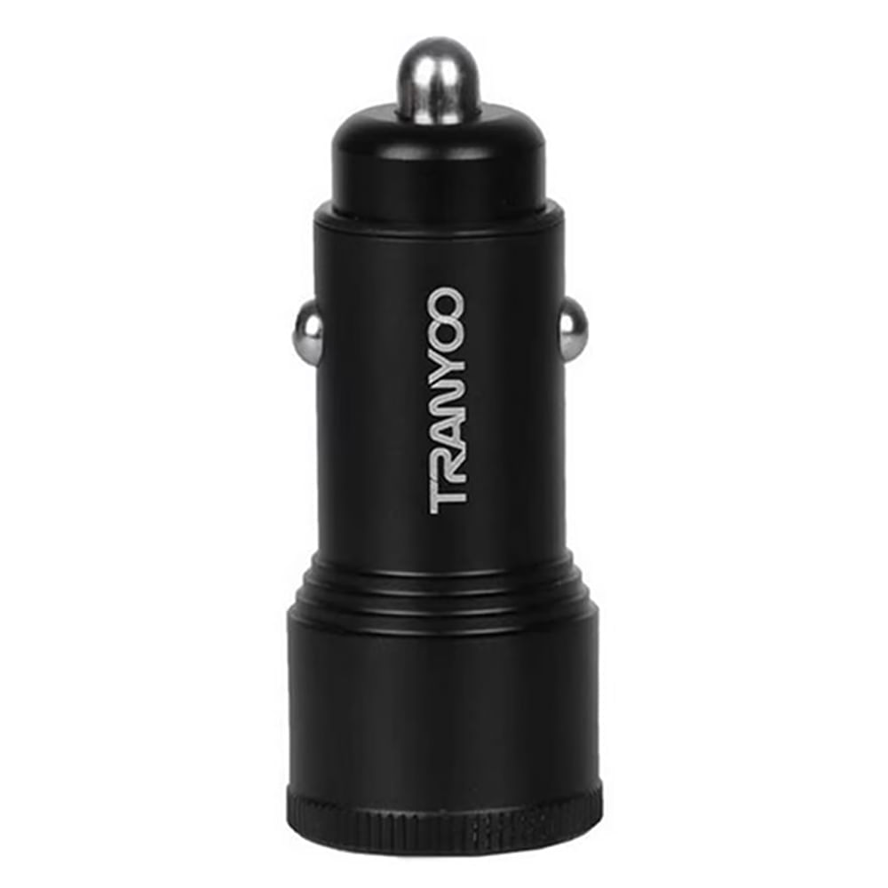 Cargador de auto 60W, 2 puertos Tipo-C, negro