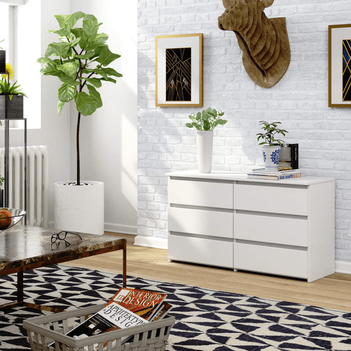 Cómoda Clásica Dorotea color Blanco 6 cajones TU MESITA