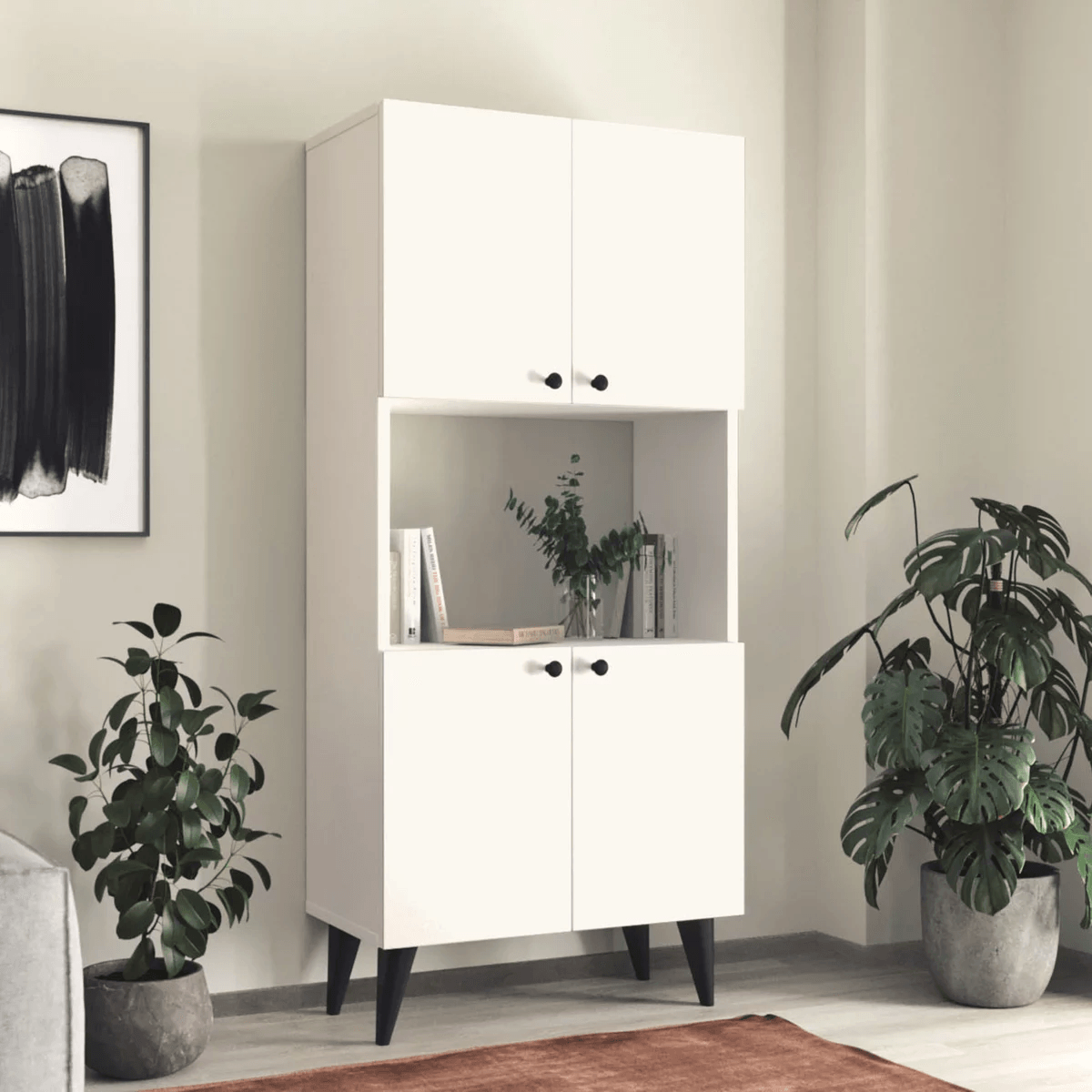 Vitrina Organizador Lamas 4 puertas color Blanco TU MESITA