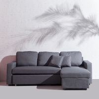 Seccional Cama Izquierdo Mariana con Almacenamiento Gris