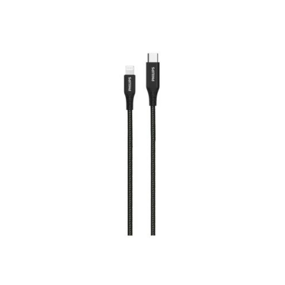 Cable Philips trenzado USB-C a Lightning 1.2 metros DLC9542V - Negro