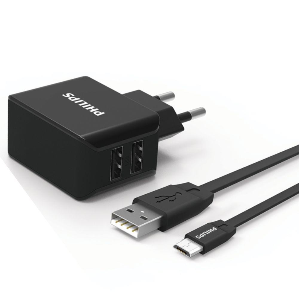 Cargador Philips USB y cable DLP2502M