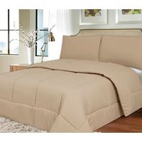 INTERIOTEX CUBRECAMA DE VERANO 144 HILOS BRAMANTE 50% ALGODÓN DISEÑO CUADROS BEIGE 1 PLAZA