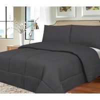 INTERIOTEX CUBRECAMA DE VERANO 144  HILOS BRAMANTE  50% ALGODÓN DISEÑO CUADROS PLOMO OSCURO QUEEN
