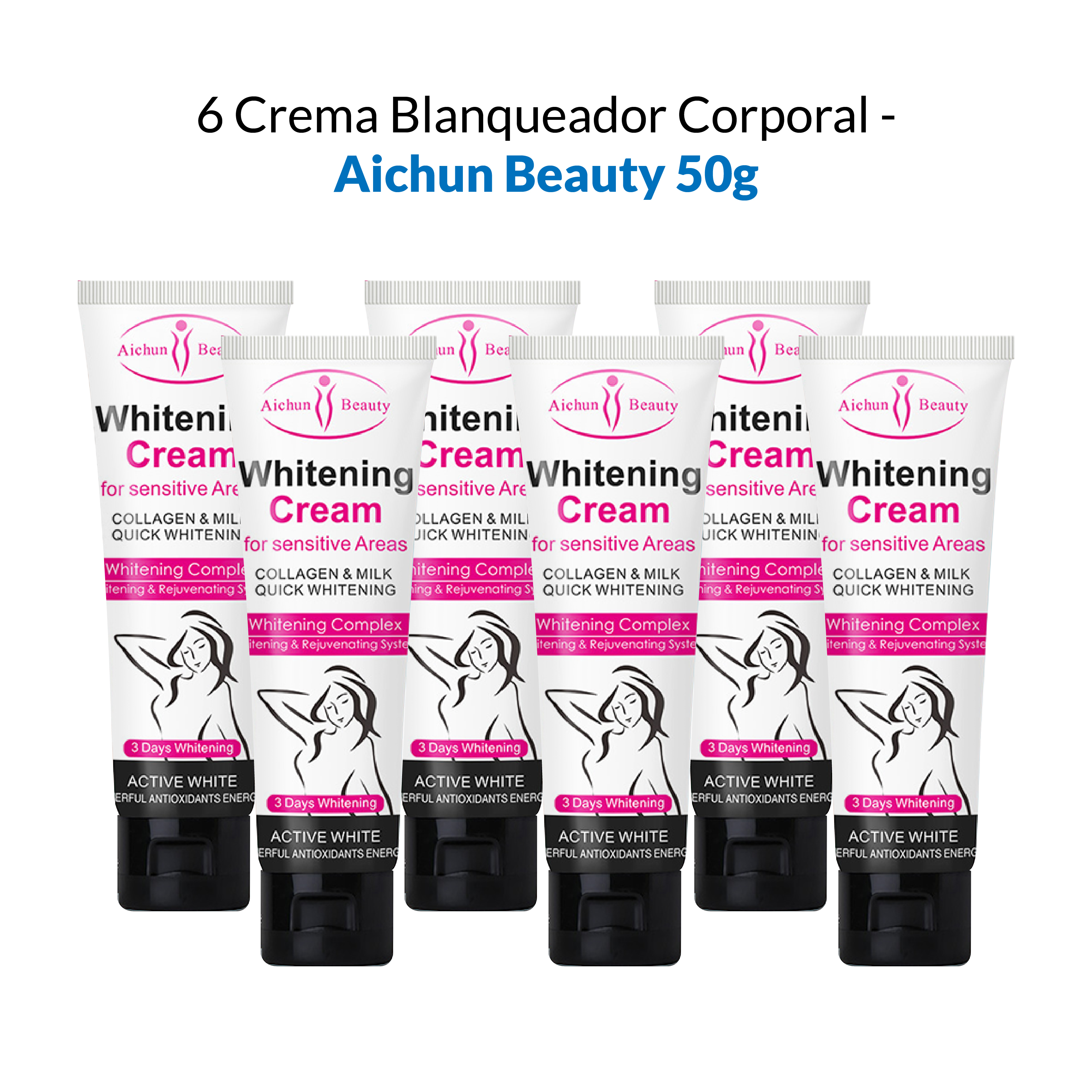 6 Crema Blanqueador Corporal - Aichun Beauty 50g
