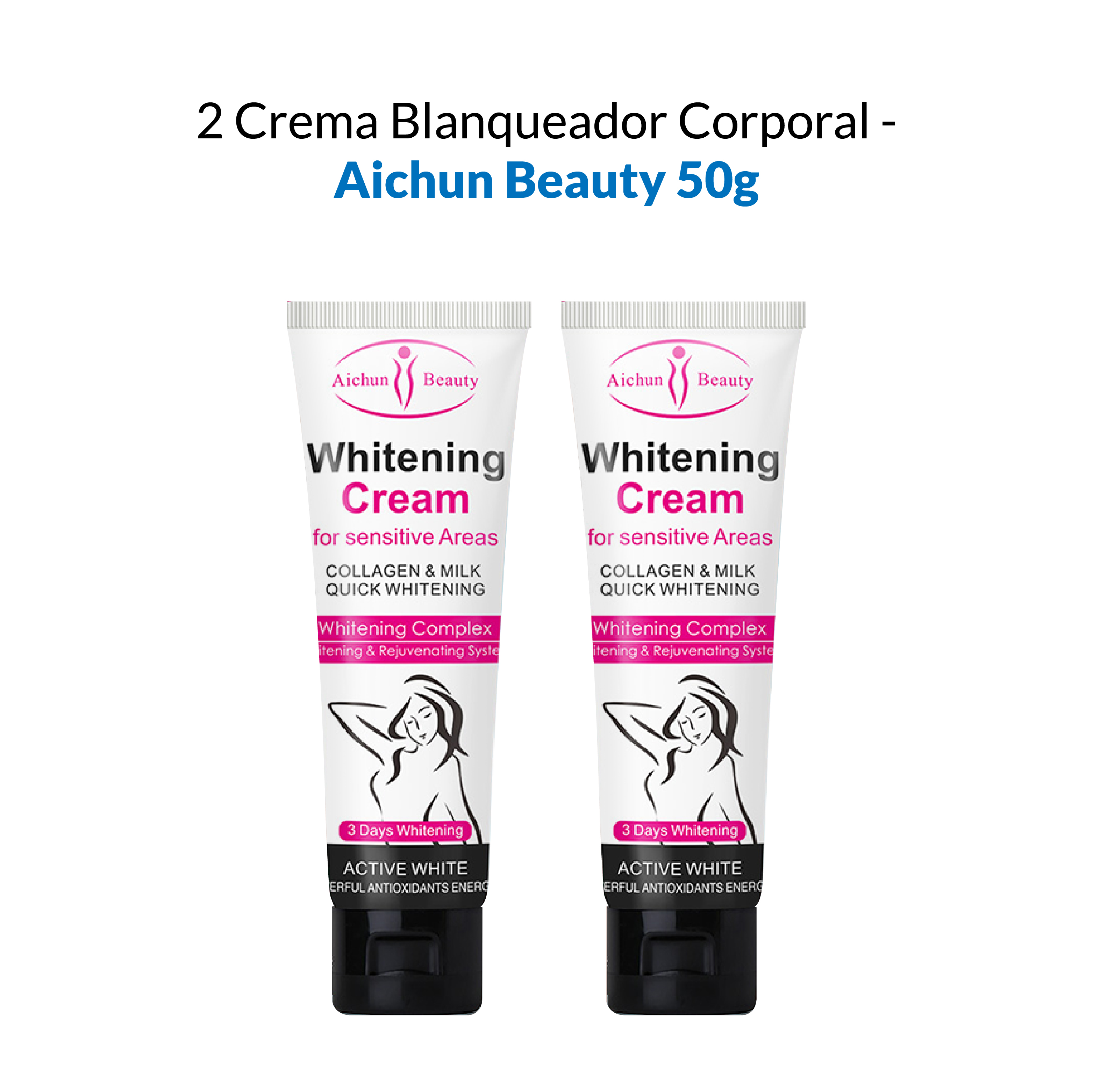 2 Crema Blanqueador Corporal - Aichun Beauty 50g