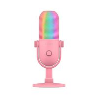 Microfono Gamer Razer Seiren V3 Chroma Usb Streaming Supercardioide C/N Sensor Touch Silent Quartz
