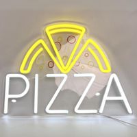 Luz de Neón Decorativo Orange Pizza | Incluye Cable USB