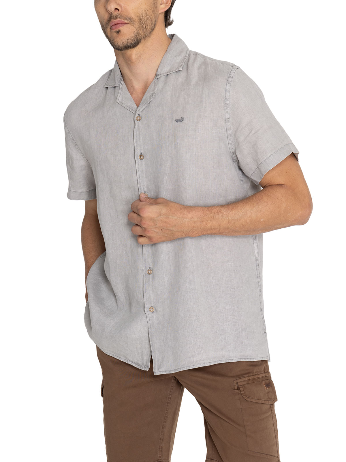 CAMISA ROCKFORD BRAGA GRIS PARA HOMBRE