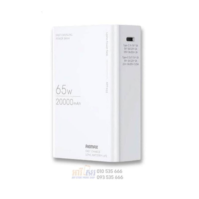 Power Bank 2000 mAh 65w con pantalla LED, Remax