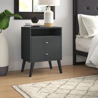 Velador Mesa de Noche Amauta color Negro 2 cajones TU MESITA
