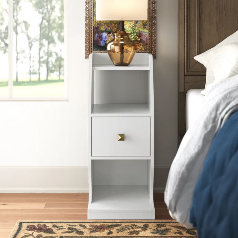 Velador Moderno Oriana color Blanco 1 cajón TU MESITA