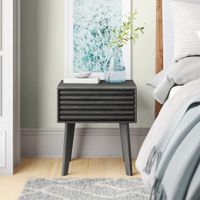 Mesa de Noche Velador Moderno Nicole color Gris oscuro 1 cajón TU MESITA