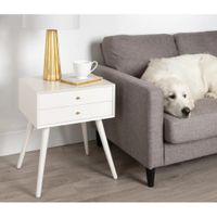 Velador Mesa de Noche Nora color Blanco 1 cajón TU MESITA
