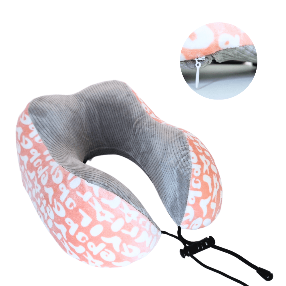 Almohada De Espuma Para Cuello Estampado - Rosado