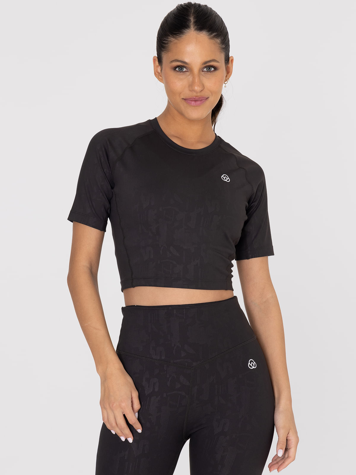 POLO MANGA CORTA PARA MUJER CROPPED T-SHIRT NEGRO BSOUL