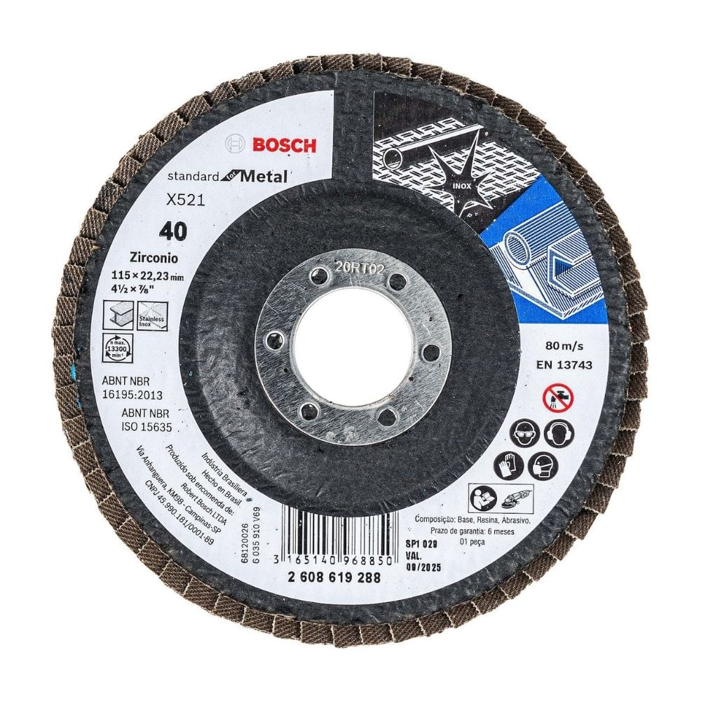Disco Flap Standard Metal 115mm G40 Curvo Fv Bosch