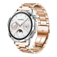 Correa De 22mm Acero Eslabones Para Huawei Gt3 Pro Rosa