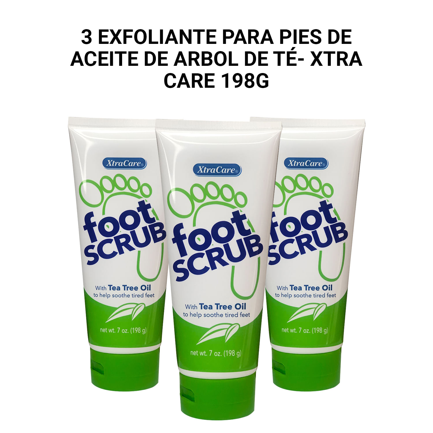 3 Exfoliante para pies de aceite de arbol de té- Xtra Care 198g