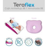 COJIN ANTIREFLUJO + ALMOHADA ANTICABEZA PLANA BEBÉ ROSADO  TERAFLEX