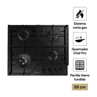 Cocina Encimera Sole vidrio 60cm S-Collection Solco066