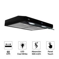 Campana Extractora Convencional 60cm S-Collection Slim 2 Motores Black