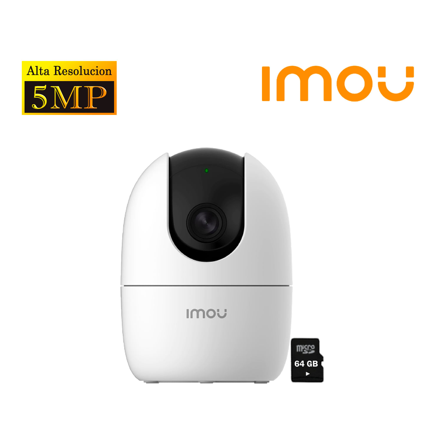 Cámara de Seguridad IMOU Wi-Fi RANGER 2 5MP Gira 360° + Micro SD 64GB