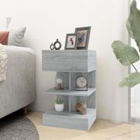 Velador Mesa de Noche Muriel color Gris 1 cajón TU MESITA