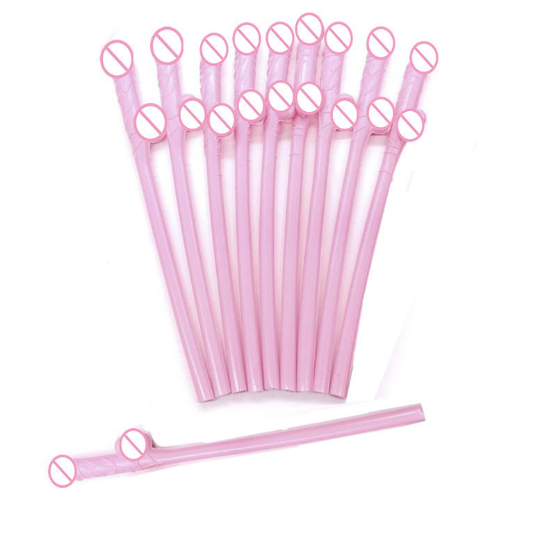 Set x 10 cañitas rosadas divertidas para despedida de soltera