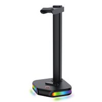 Soporte para audífono gamer Teraware Hercules HZ-15 iluminación RGB, puerto USB Tipo-c (in) y Puertos USB para conexión