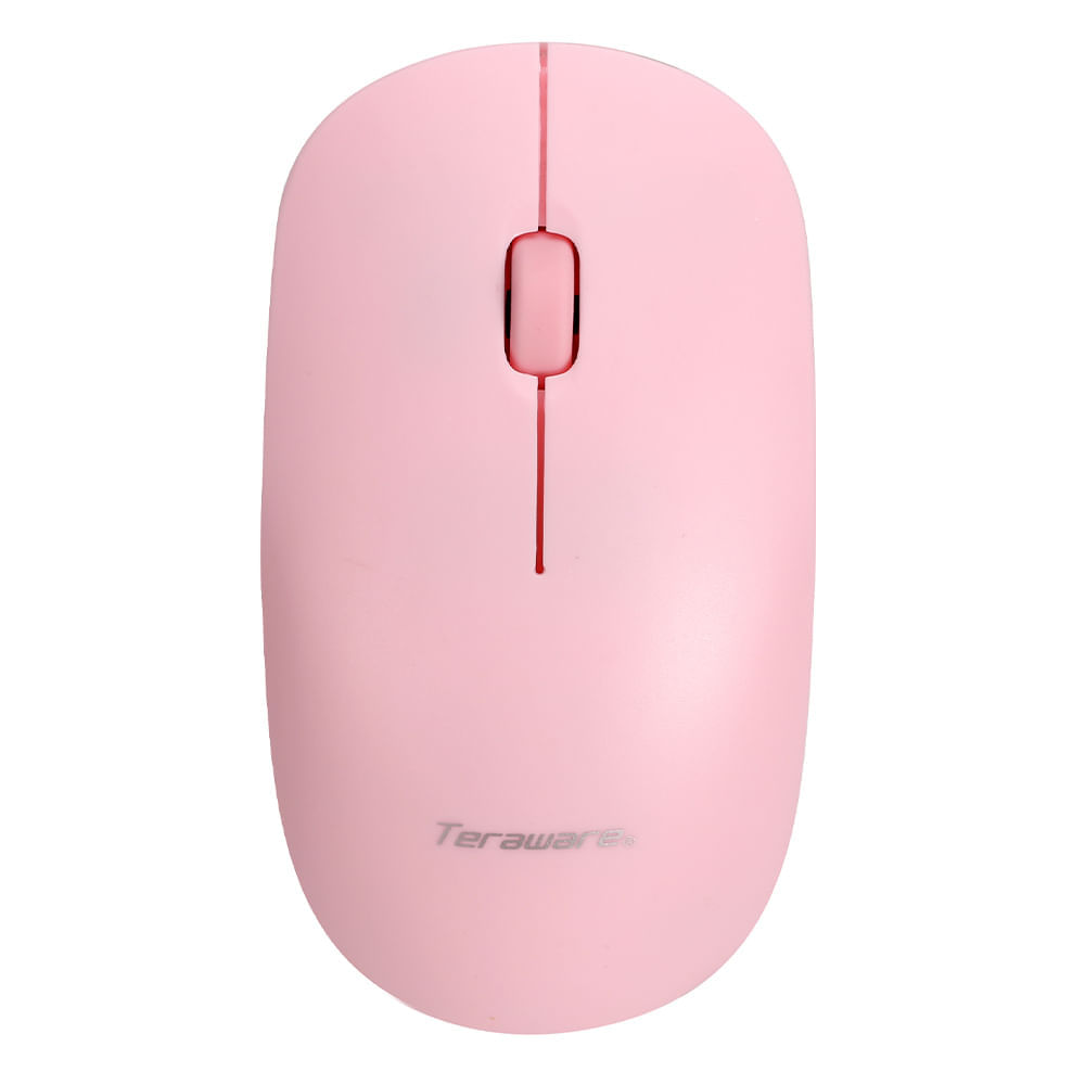 Mouse inalámbrico Teraware MO-297W-B 1600dpi, bluetooth, 4 botones, receptor 2.4Ghz, recargable, rosado