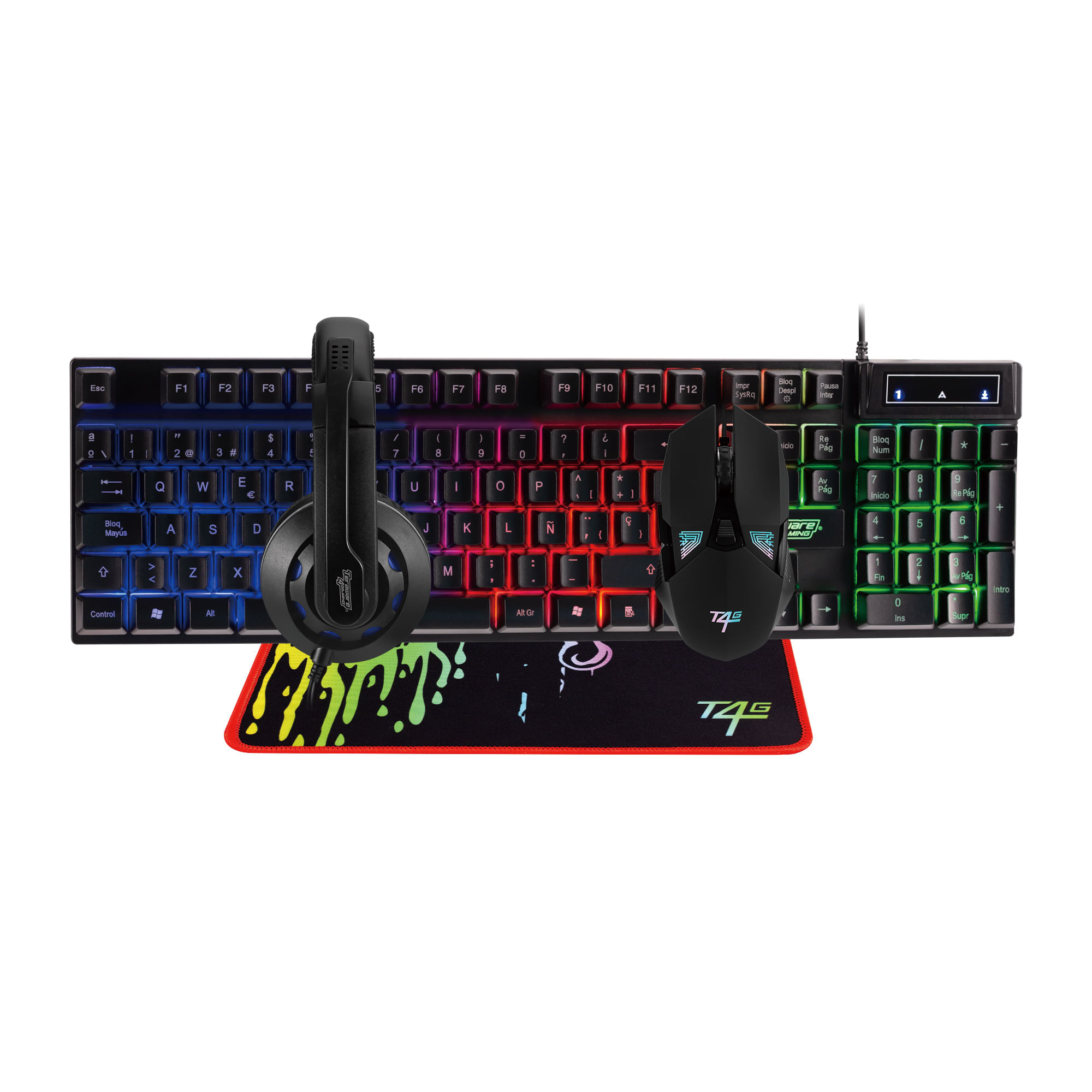 Kit Gamer Teraware Mouse + Teclado + MousePad + Headset Led