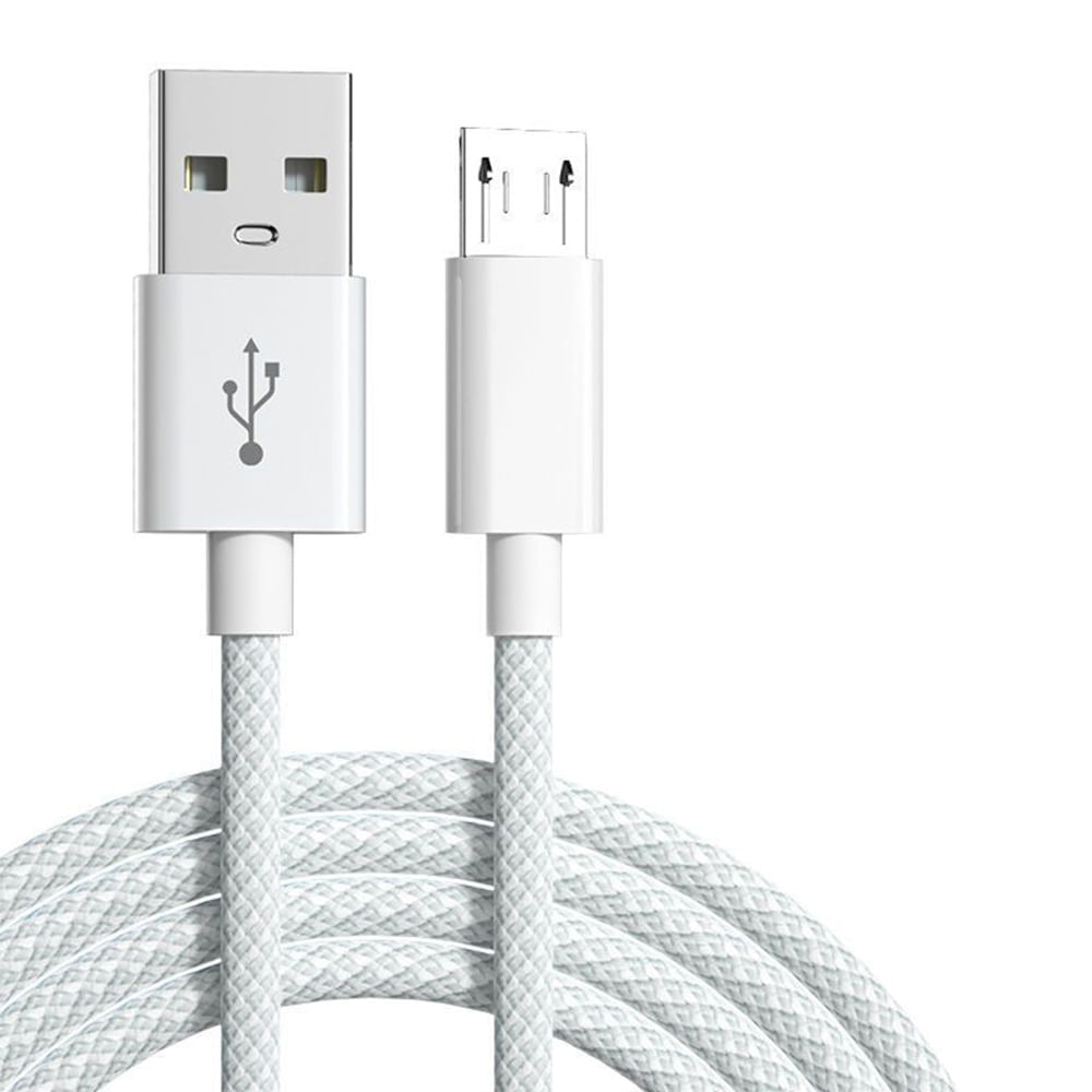 Cable Tipo-C A USB, 1m, 18W, Trenzado, Blanco