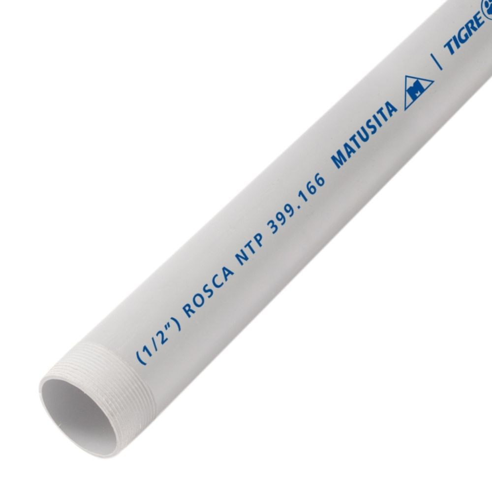 Tubo 1/2"" 5m Agua Fría con rosca Matusita Tigre