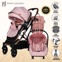 Coche Moisés Mini 4 en 1 «LIETTI» Con Portabebé Rosado