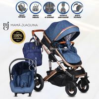 Coche Moisés 4 en 1 «LIETTI GOLD» Con Portabebé Azul