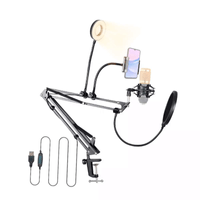 Brazo Soporte Para Micrófono y Celular + Aro LED