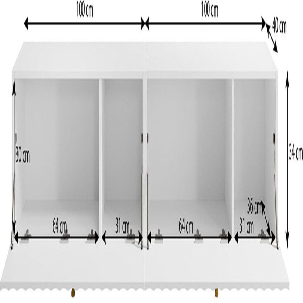 Mesa de TV TU MESITA Michel Moderna color Blanco 2 puertas