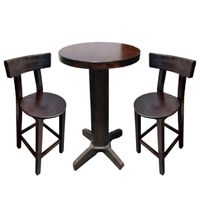 Mesa Comedor Resto bar juego de mesa Alta sillas Toscana modelo rustico caoba
