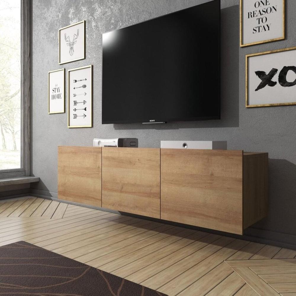 Mesa de TV TU MESITA Flotante Namora color Natural 3 puertas