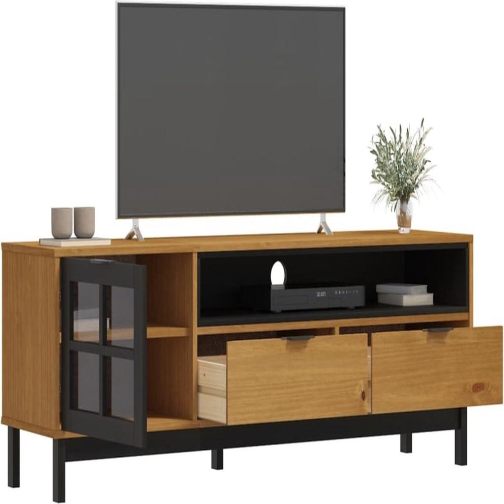 Mesa de TV TU MESITA Multiusos Jenner color Haya/Negro 1 puerta 2 cajones