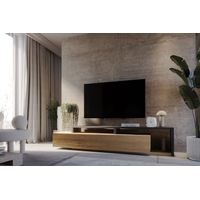 Mesa de TV Moderna Mikela color Roble/Negro TU MESITA