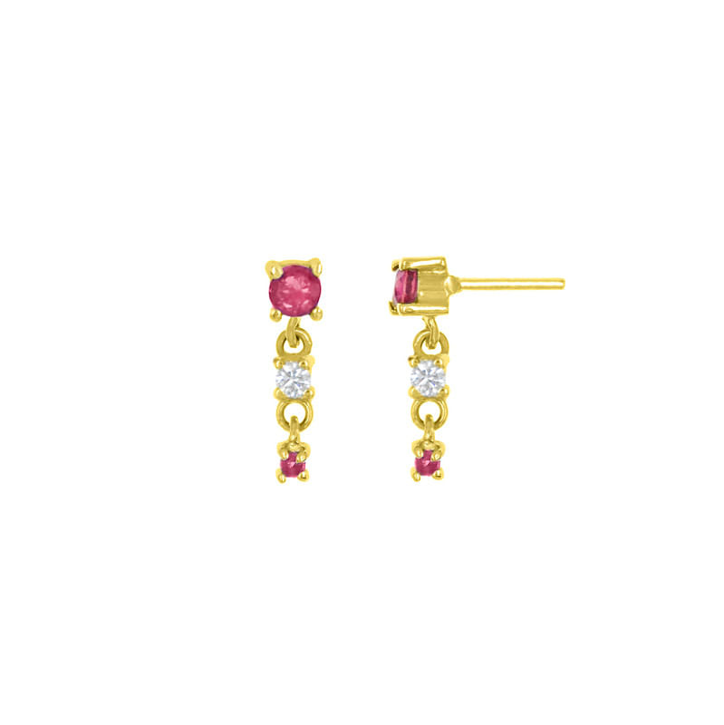 Aretes Rubi Oro 18k