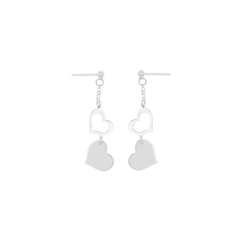 Aretes Corazones Plata 925