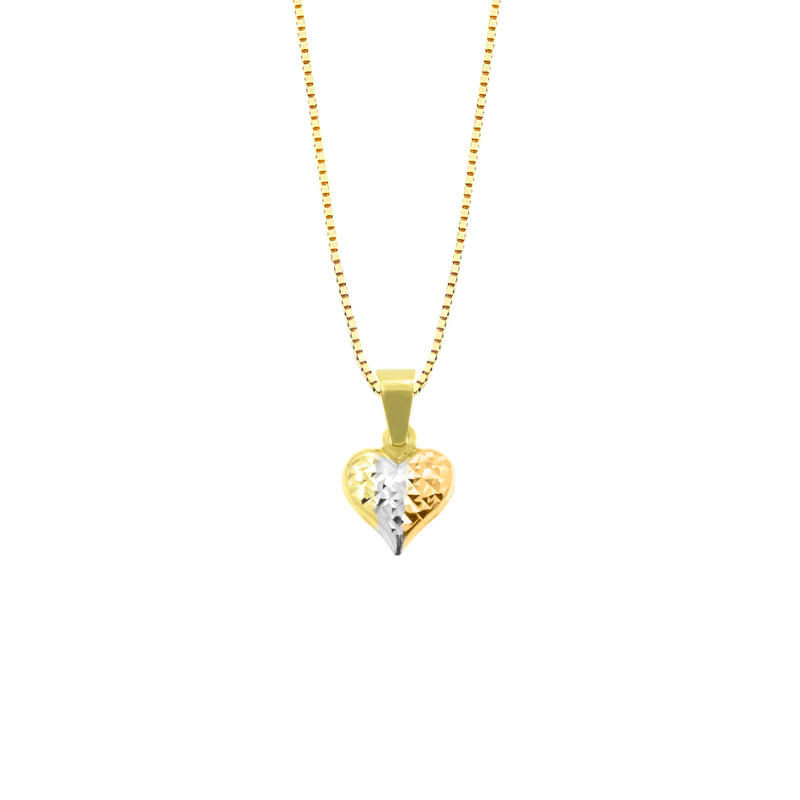 Collar Corazón Diamantado Oro 18K