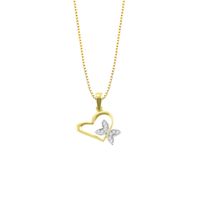 Collar Corazón Mariposa Oro 18K
