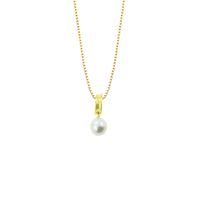 Collar Perla 2 Cañas Oro 18K
