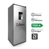 Refrigeradora Libero LROD-190DFIW 1 puerta con dispensador 175L Gris