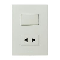 Placa Armada Orange: Interruptor + Tomacorriente Matte Blanco